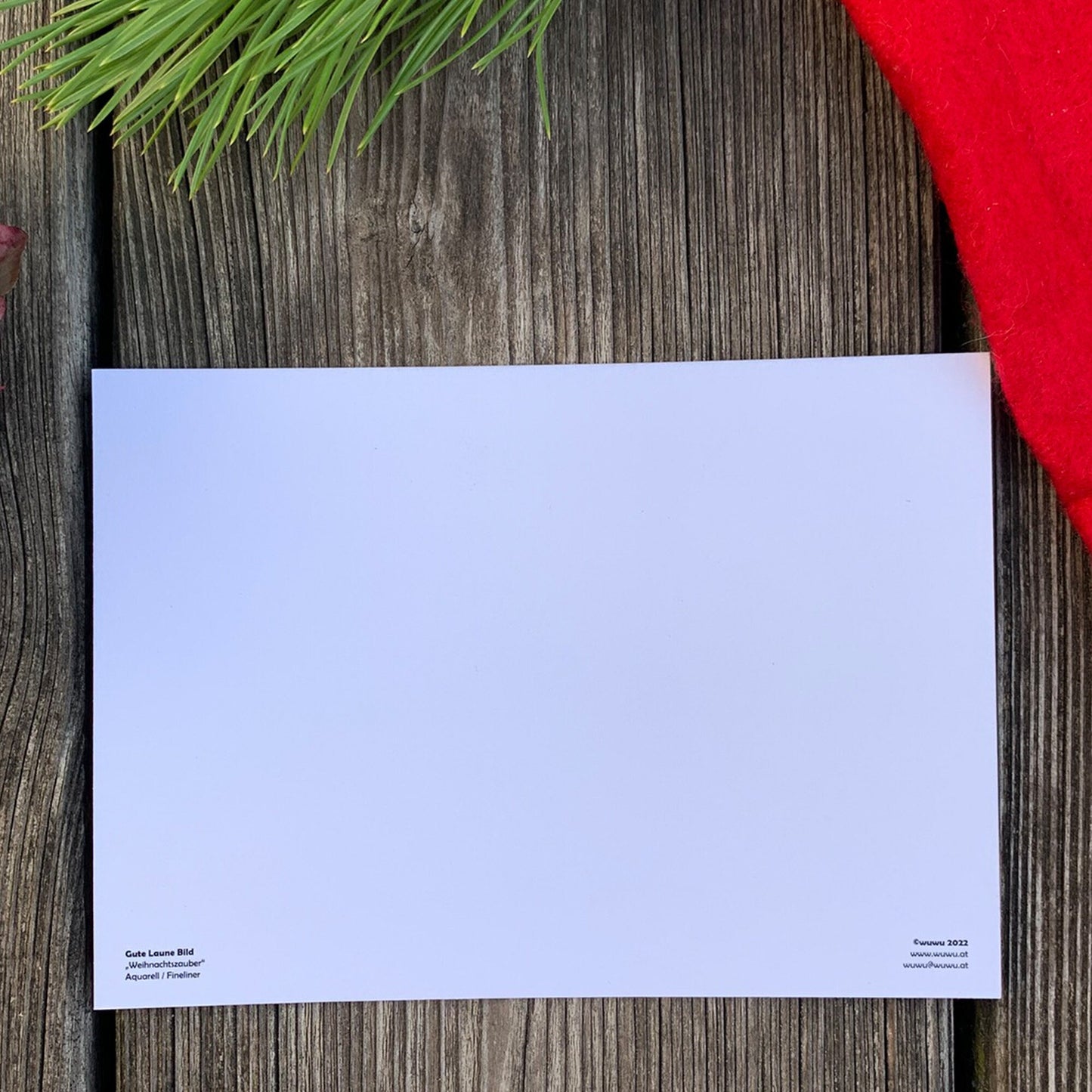 1 Grußkarte / Katze / Weihnachten / Weihnachtskarte / Winterlandschaft