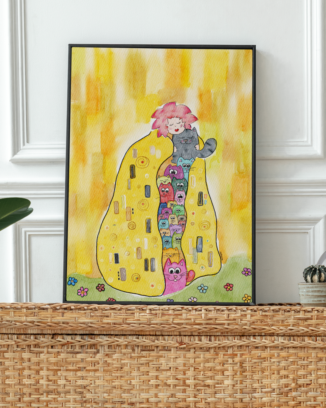 Katzenbussi Bild Klimt