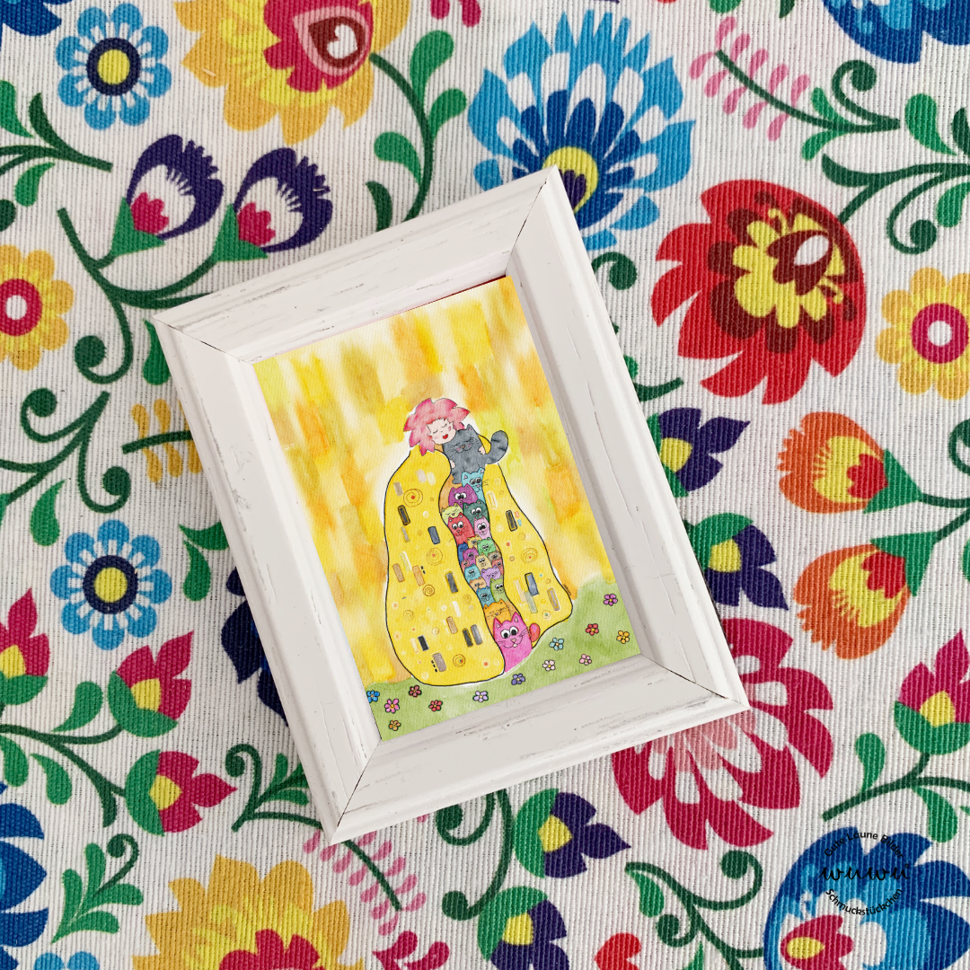 Minibild bunt kleines Bild für Büro Wohnzimmer Kinderzimmer