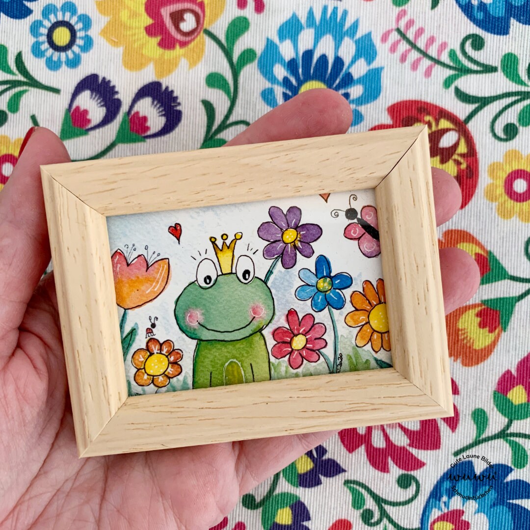 Minibild bunt kleines Bild für Büro Wohnzimmer Kinderzimmer