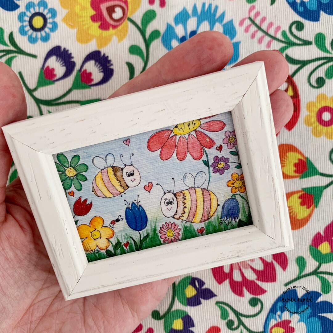 Minibild bunt kleines Bild für Büro Wohnzimmer Kinderzimmer