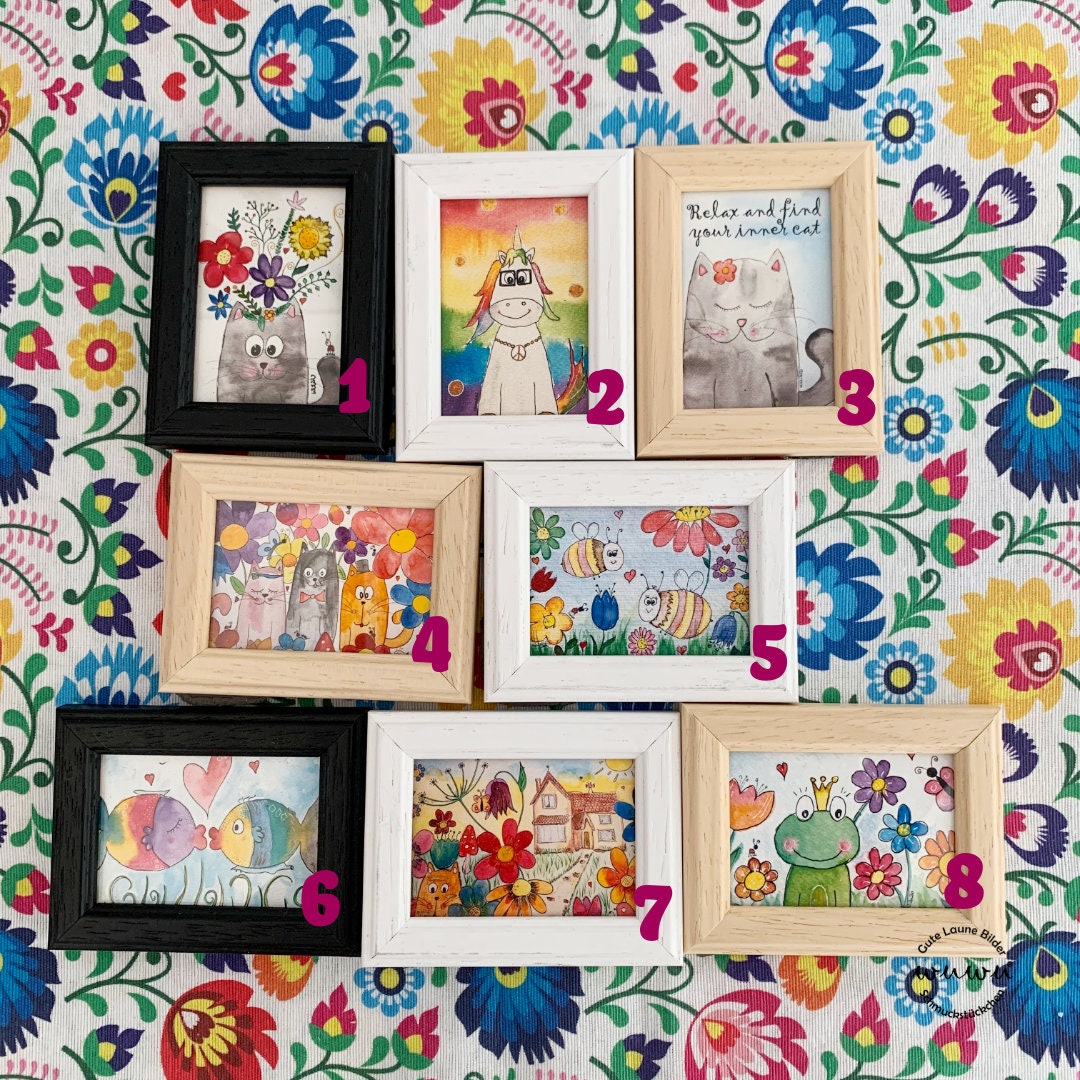 Minibild bunt kleines Bild für Büro Wohnzimmer Kinderzimmer