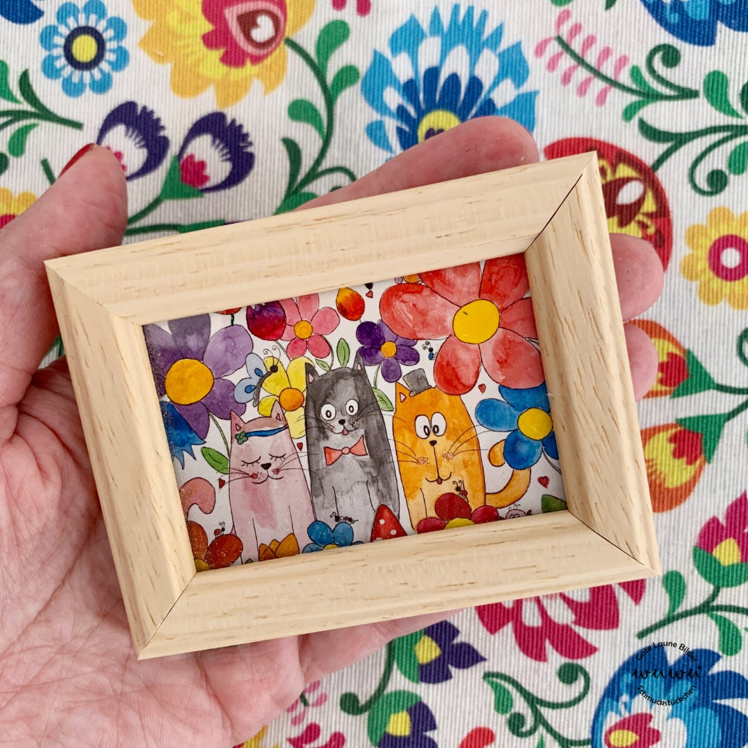 Minibild bunt kleines Bild für Büro Wohnzimmer Kinderzimmer