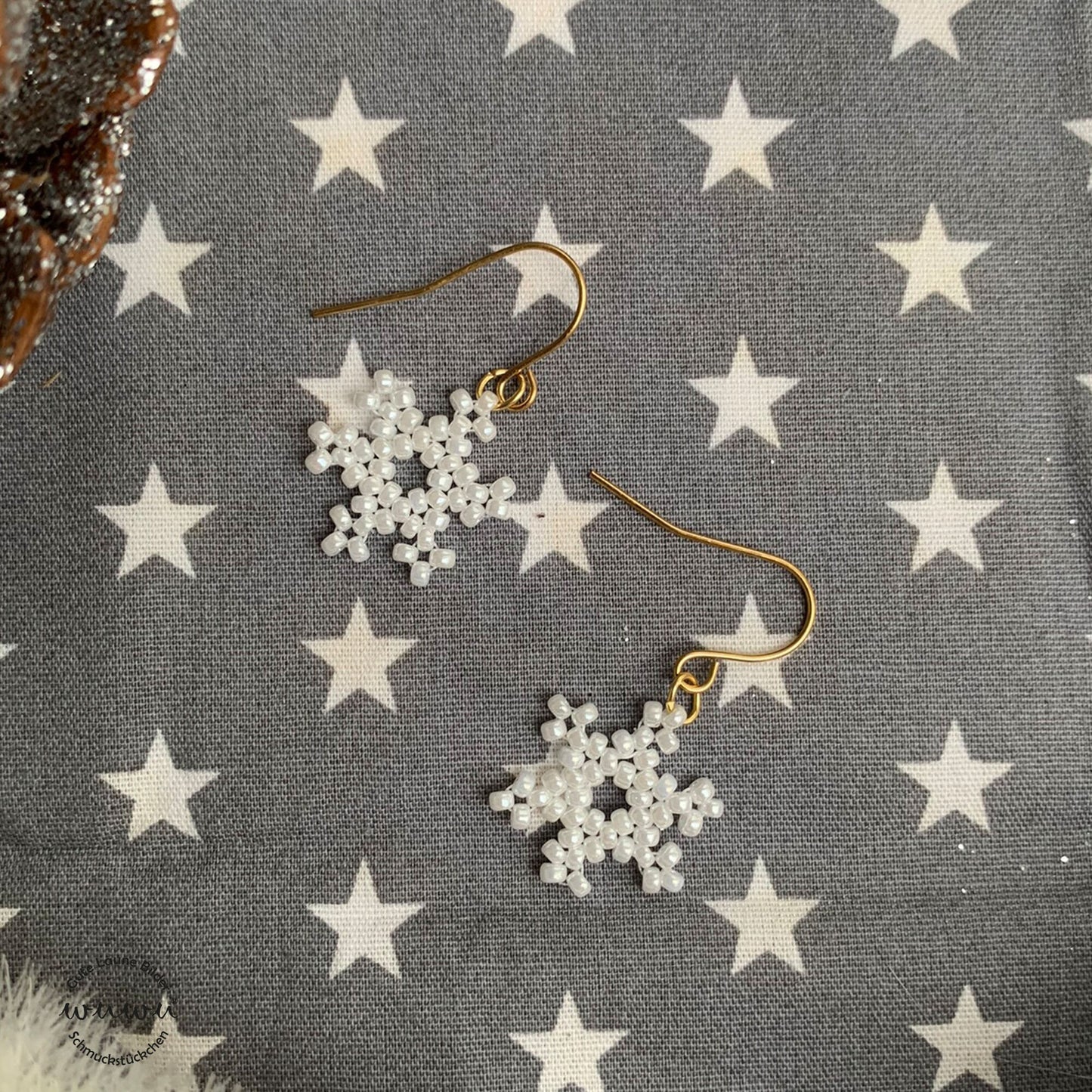 Schneeflocke Eiskristall Ohrring Winter Weihnachten