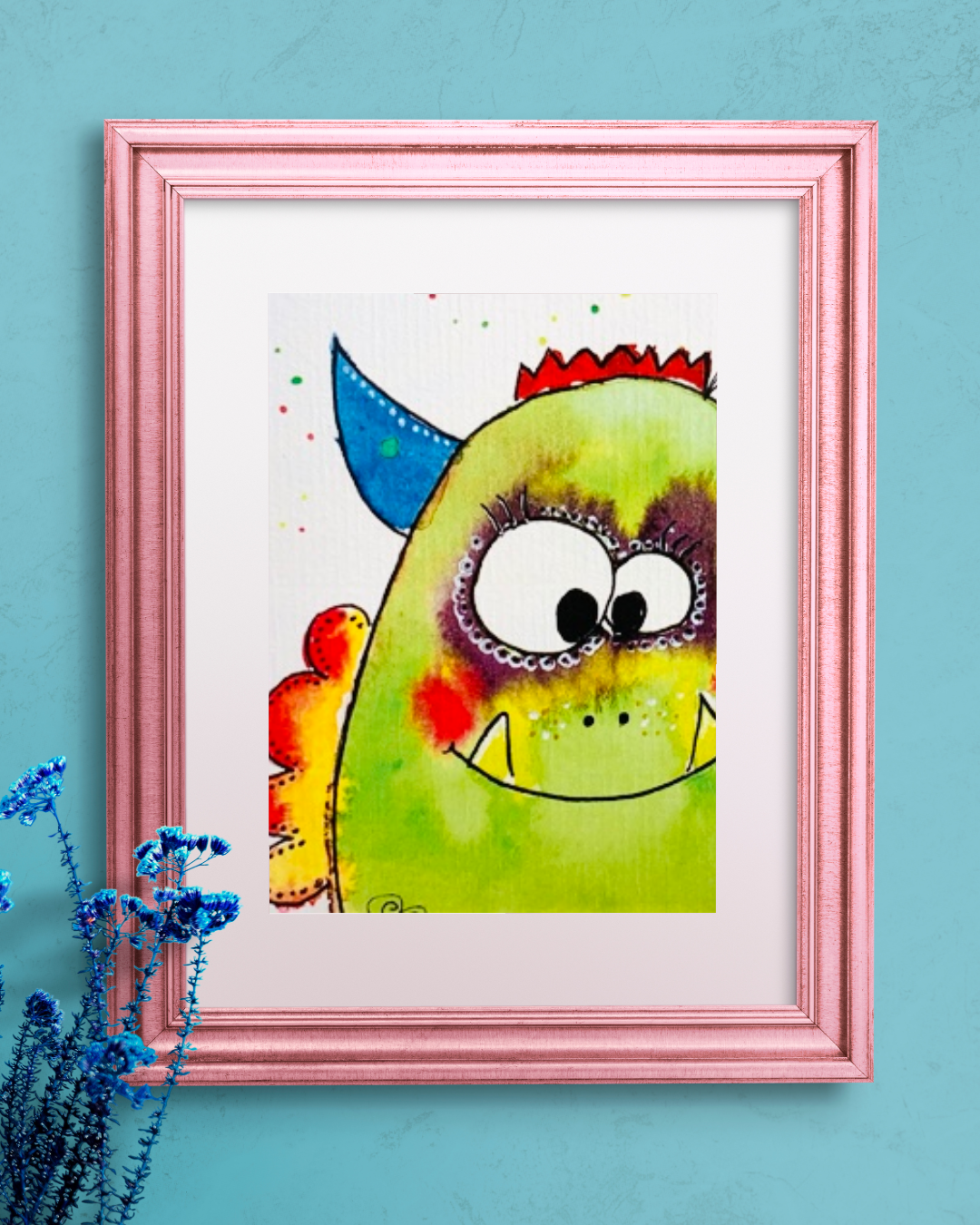 Süßes lustiges Monster Dekoration A4 Wanddekoration