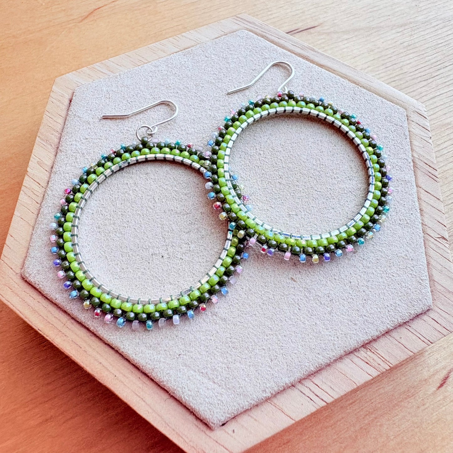 Ohrring Glasperlen Blumenwiese