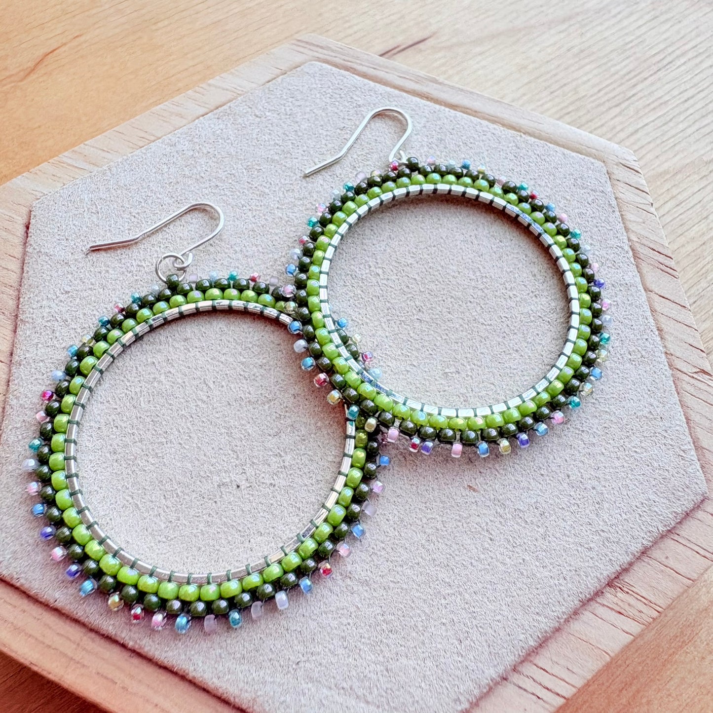 Ohrring Glasperlen Blumenwiese