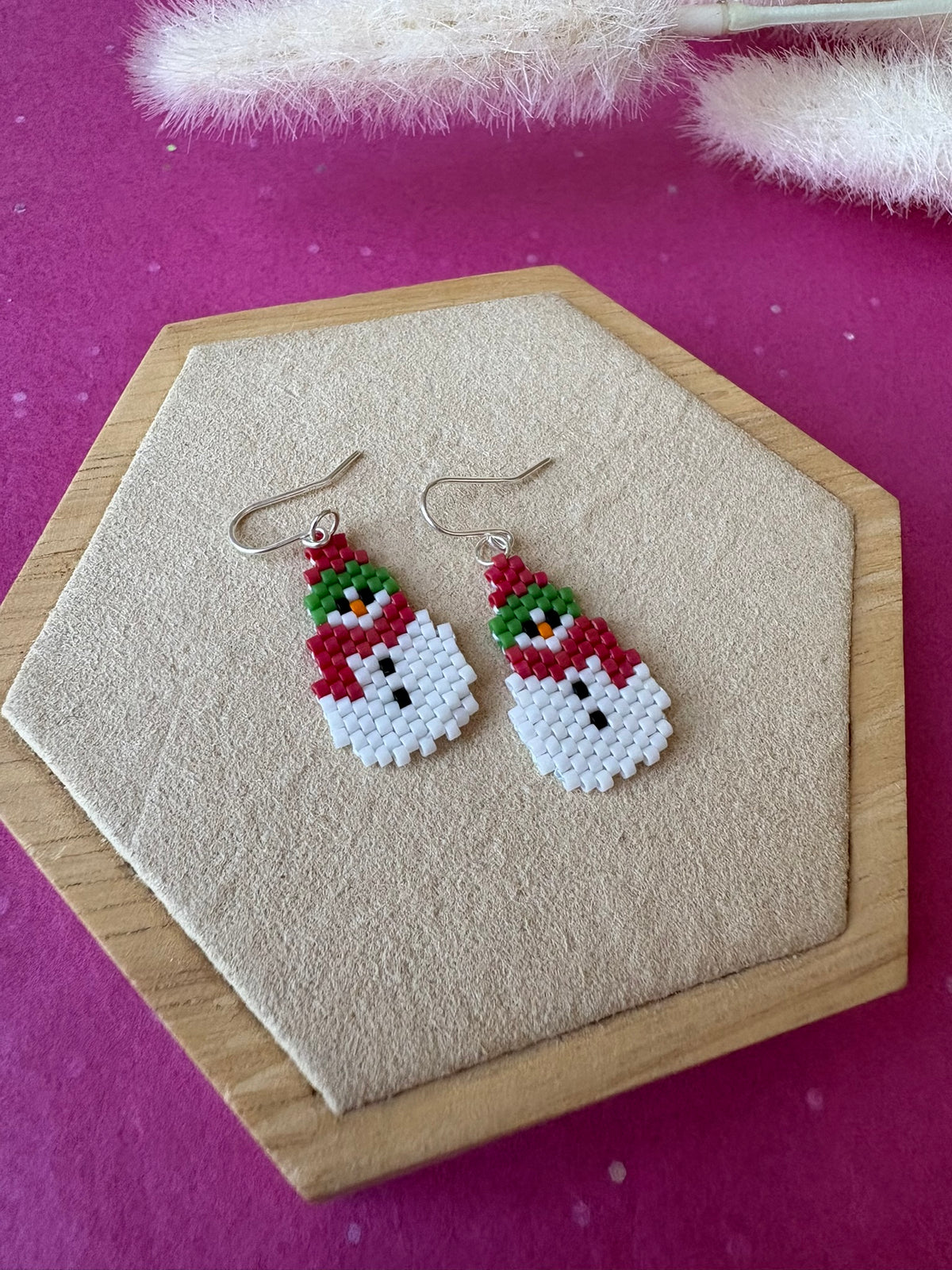 Ohrring mit Schneemann Weihnachten Winter Schmuck Geschenk