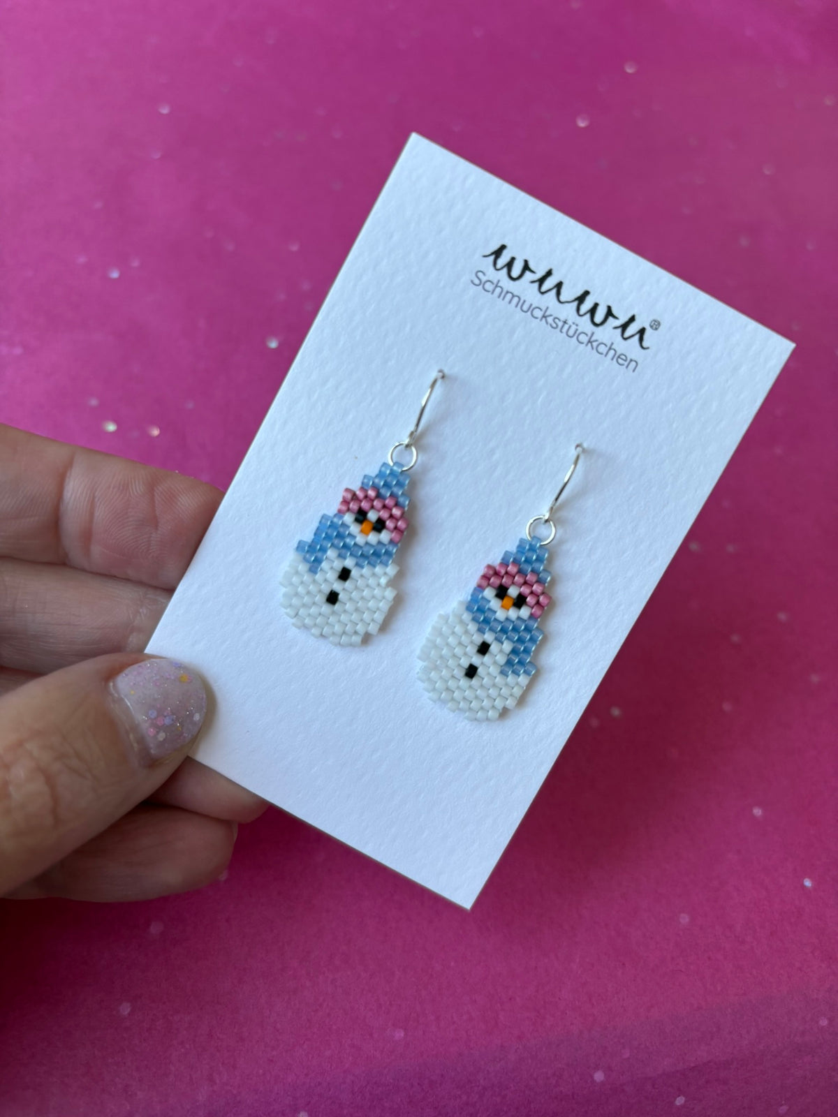 Ohrring mit Schneemann Weihnachten Winter Schmuck Geschenk