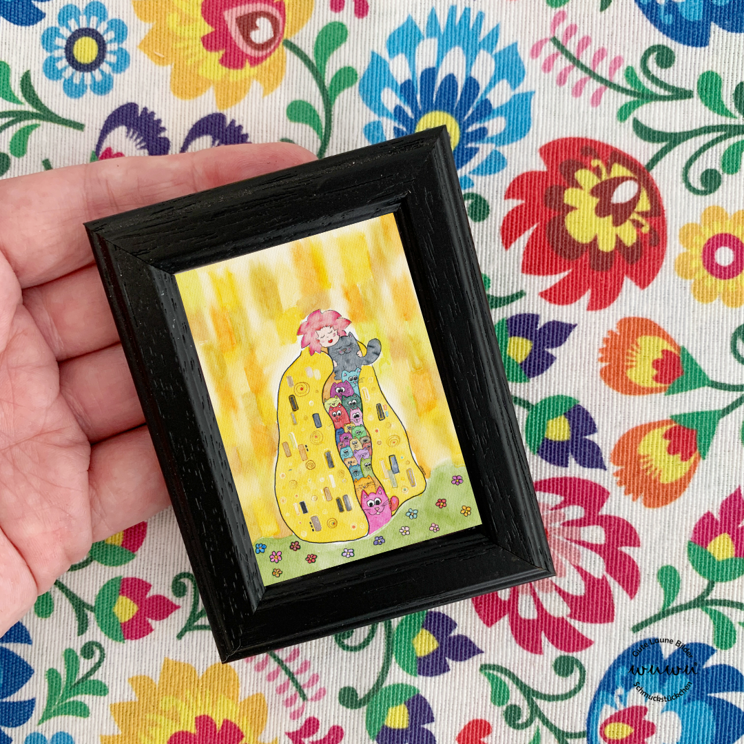 Minibild bunt kleines Bild für Büro Wohnzimmer Kinderzimmer