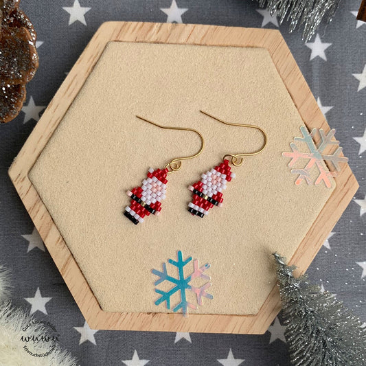 Ohrring mit Weihnachtsmann Nikolaus Santa Claus Weihnachten Winter Schmuck Geschenk für Freundin