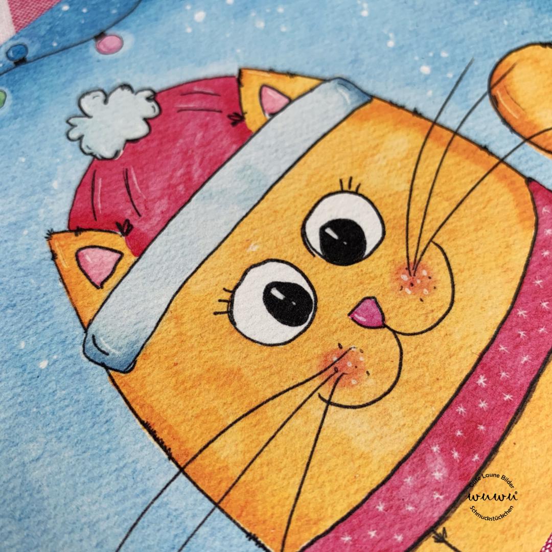 Weihnachtskarte / Katze / Weihnachten / Grusskarte