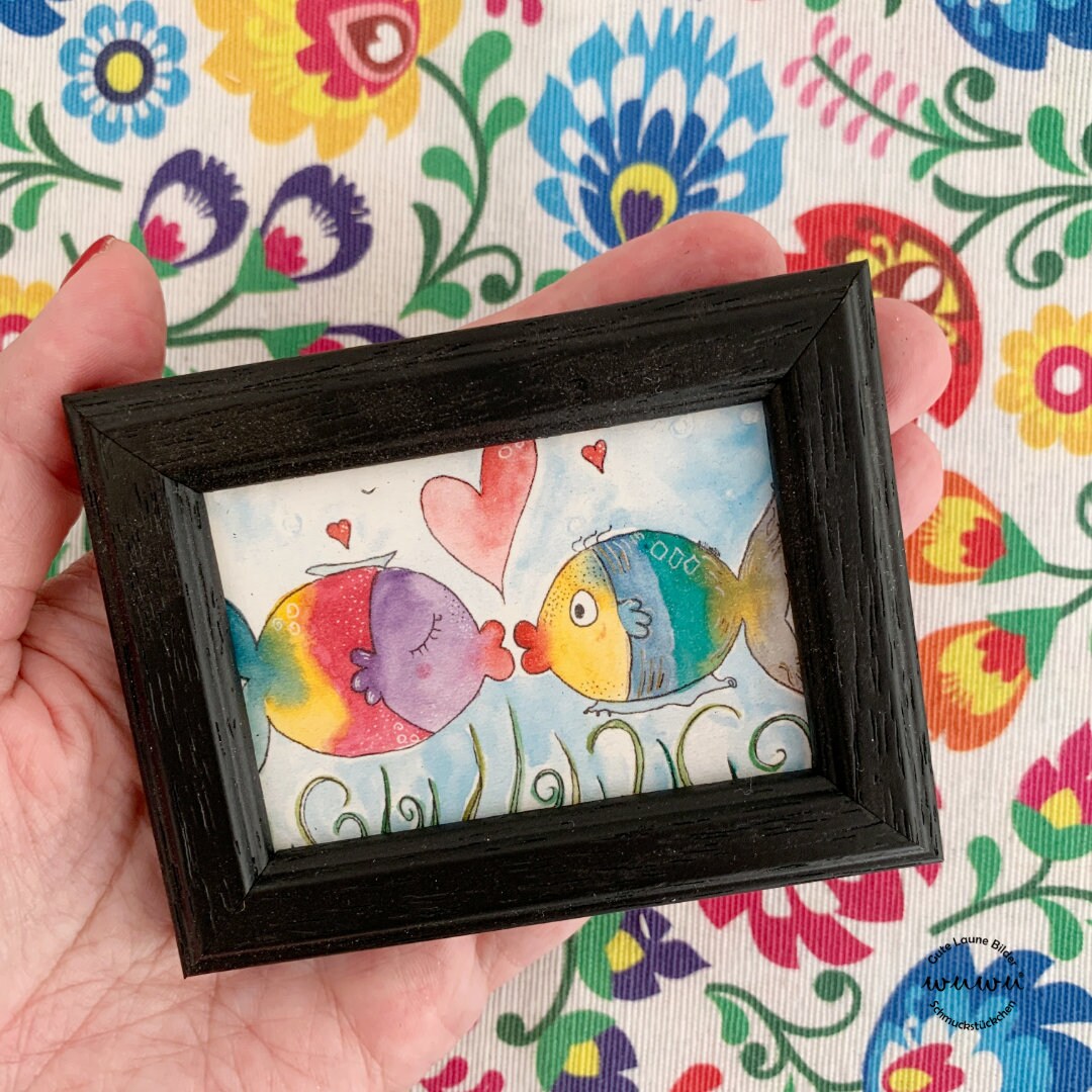 Minibild bunt kleines Bild für Büro Wohnzimmer Kinderzimmer