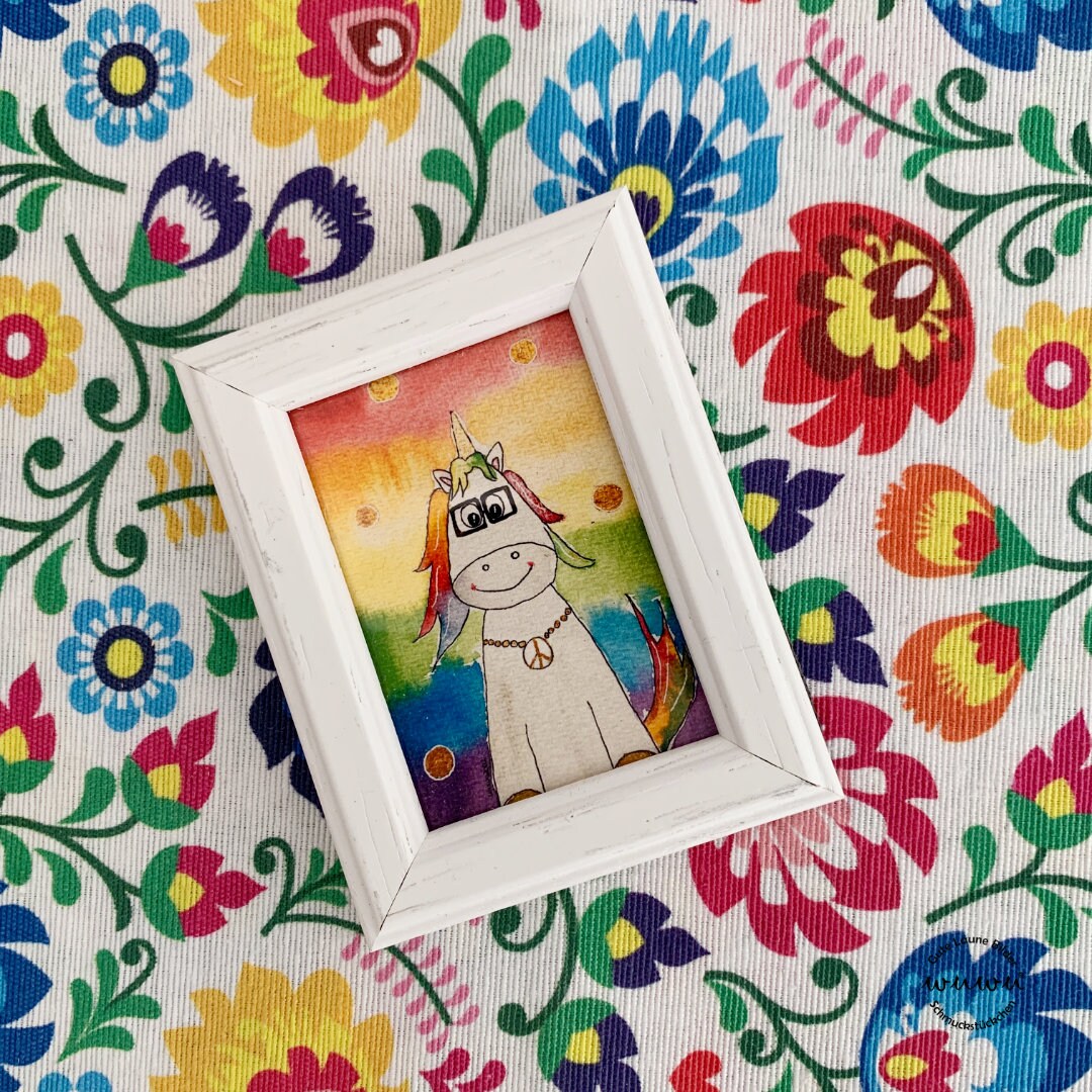 Minibild bunt kleines Bild für Büro Wohnzimmer Kinderzimmer